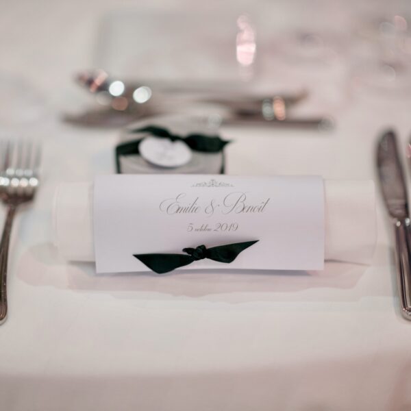 menu mariage tour de serviette
