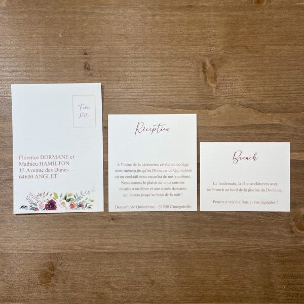 Cartons d'invitation faire-part mariage
