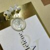cachet de cire blanc nacré faire-part mariage chic