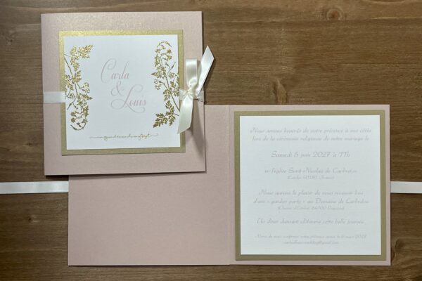 faire-part mariage avec dorure