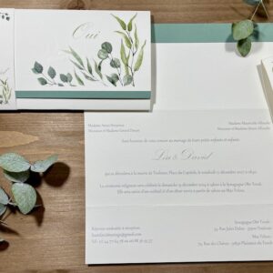 faire-part mariage eucalyptus