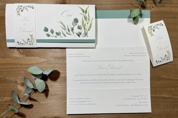 faire-part mariage eucalyptus