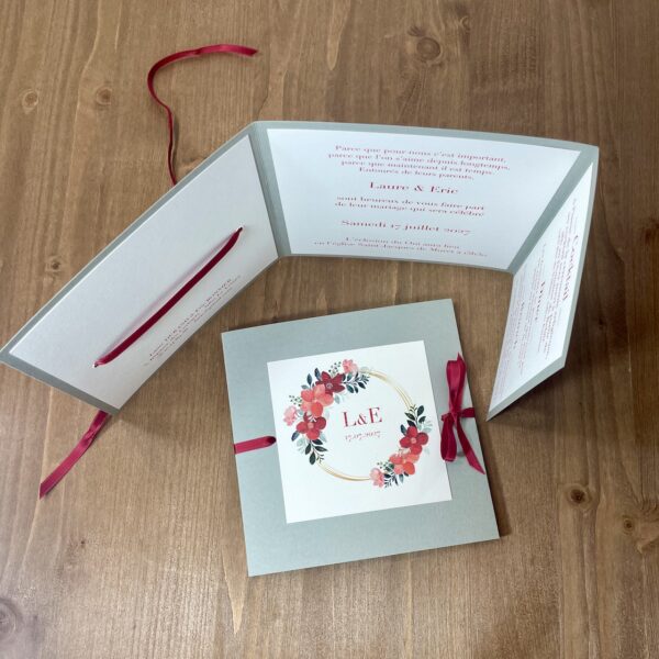 faire-part de mariage trois volets