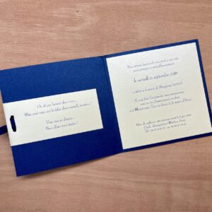 faire-part mariage bleu marine