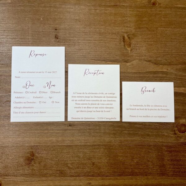 Cartons d'invitation faire-part mariage
