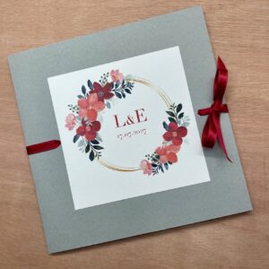 faire-part mariage fleurs rouges