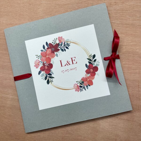 faire-part mariage fleurs rouges