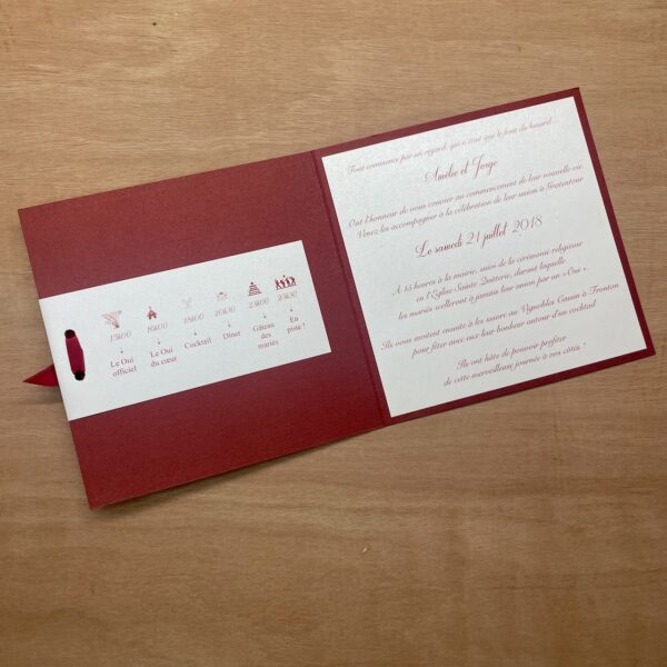 faire-part mariage de couleur bordeaux