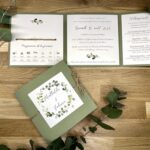 faire-part mariage trois fenêtres vert sauge