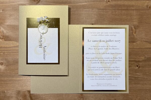 Faire-part Miroir Or