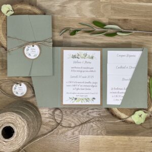 faire-part mariage vert sauge