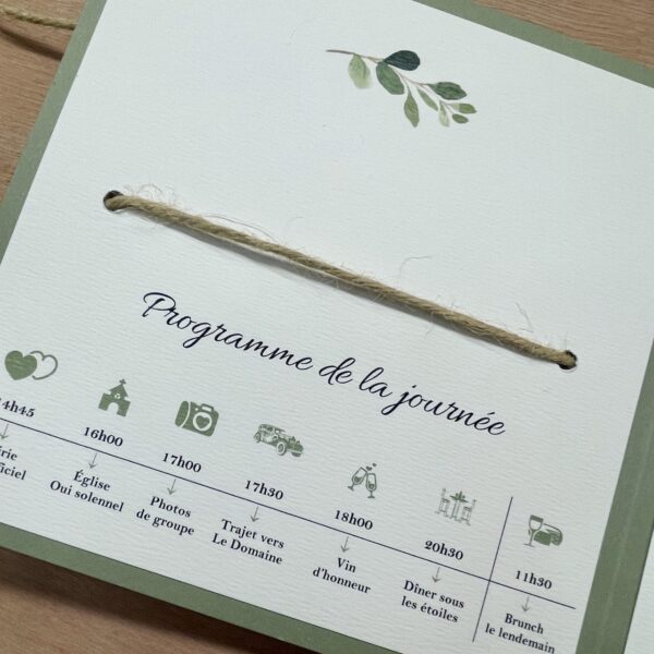 programme pictogrammes faire-part mariage