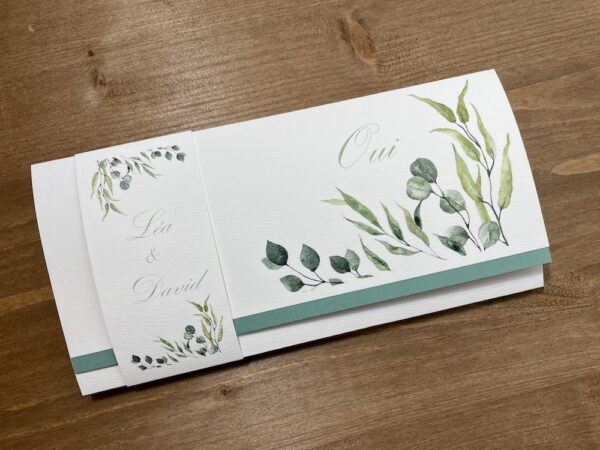 faire-part mariage eucalyptus