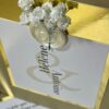 faire-part de mariage miroir or et blanc doré