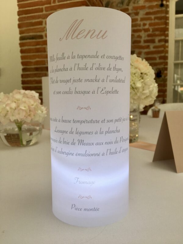 menu éclairé