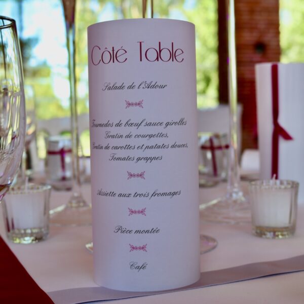 menu photophore cylindrique
