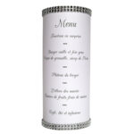 Menu photophore strass