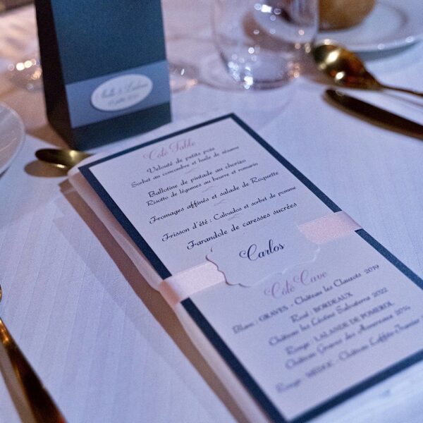 menu rose et gris