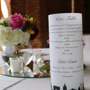 menu avec skyline capitale pays