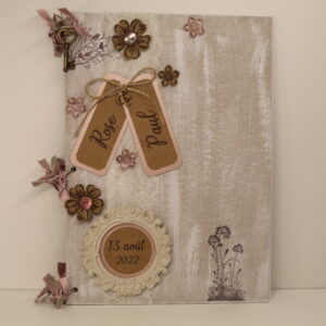 livre d'or mariage thème shabby chic