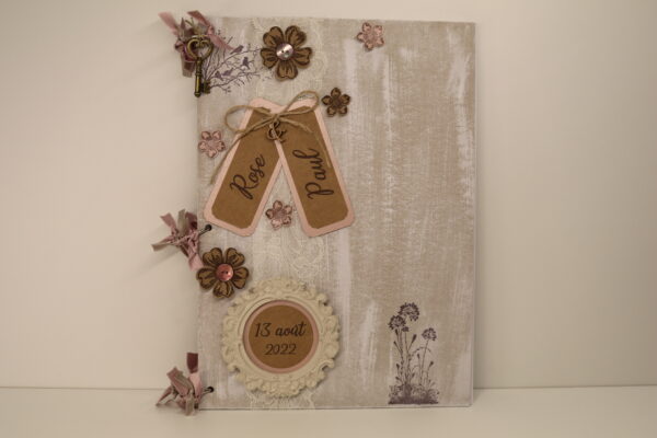 livre d'or mariage thème shabby chic