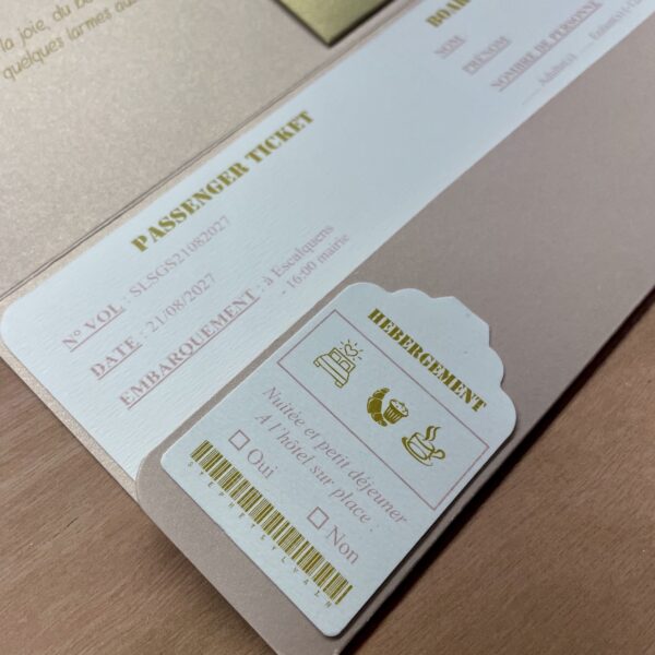 Faire-part mariage billet pour brunch