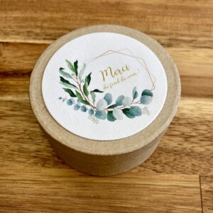 boite dragées mariage eucalyptus