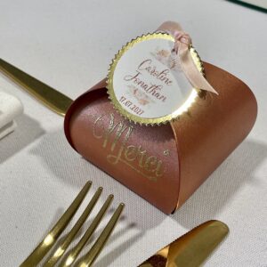 écrin à dragées mariage terracotta