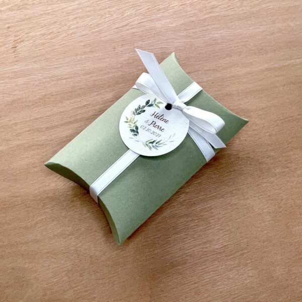 boîte dragées mariage vert sauge