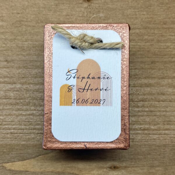 boite cadeau invité mariage terracotta ficelle bohème chic