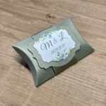 boite dragées mariage vert doré