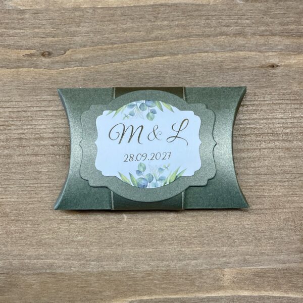 cadeau d'invité vert doré