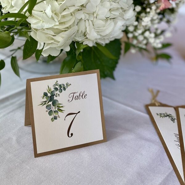 numéro de table mariage champêtre
