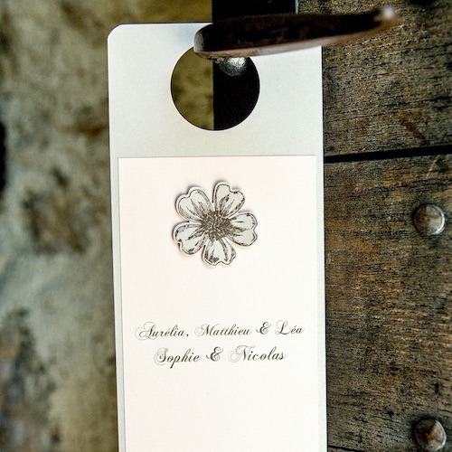 carte poignée de chambre mariage