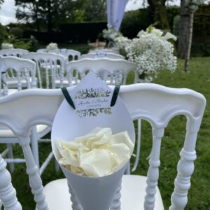 cornet papier pétale mariage