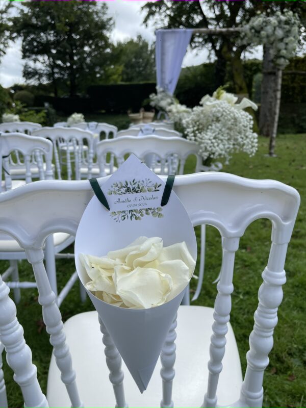 cornet papier pétale mariage