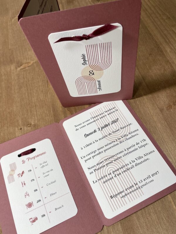 Faire-part de mariage format passeport