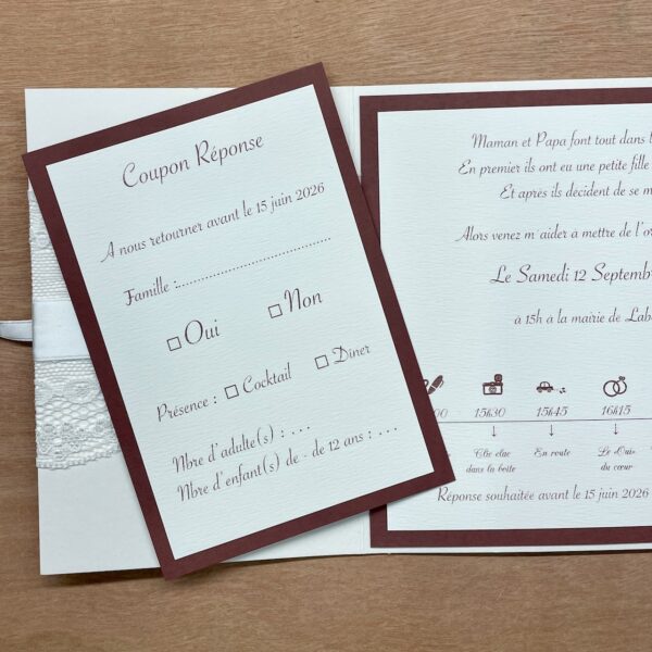 coupon réponse faire-part mariage