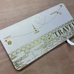 Pochette faire-part mariage billet d'avion