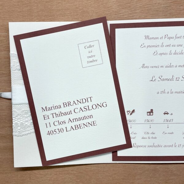 coupon réponse faire-part mariage prêt à poster