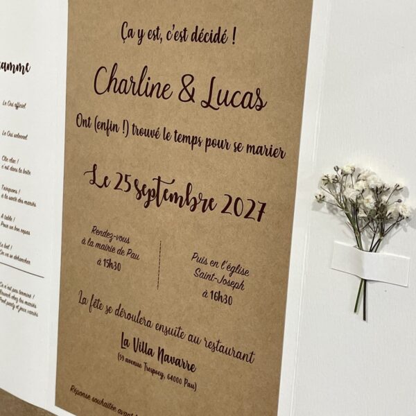 création exclusive de faire-part de mariage