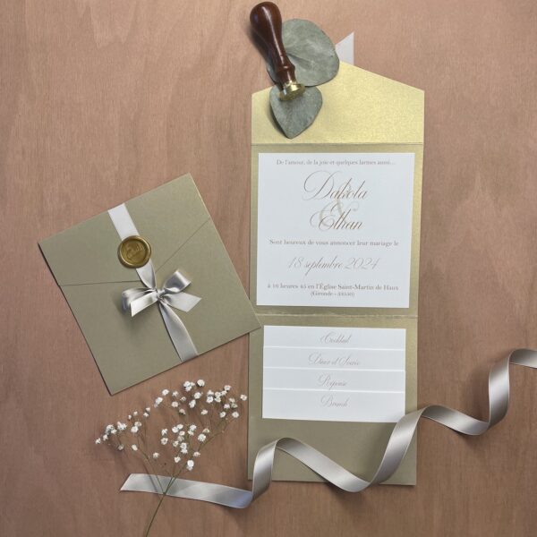 faire-part mariage cachet de cire simone et sophie