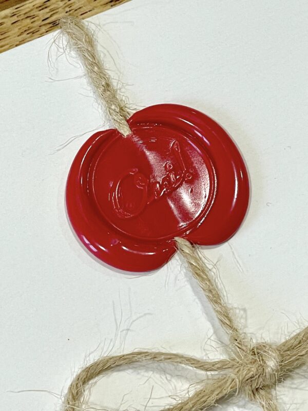 Faire-part de mariage cachet de cire rouge
