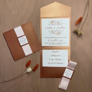 faire-part mariage terracotta simone et sophie