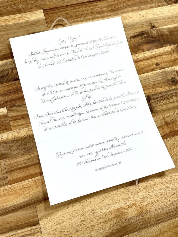 Faire-part de mariage lettre ancienne