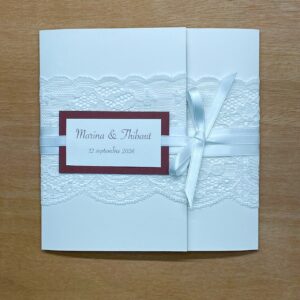 Faire-part mariage dentelle