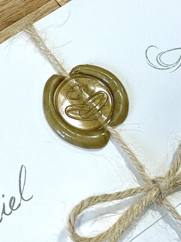 Faire-part de mariage cachet de cire or