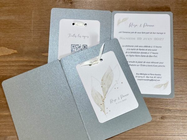 Faire-part mariage thème pureté