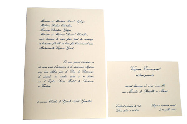 faire-part de mariage simple et traditionnel