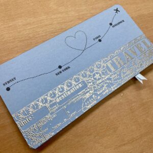 Faire-part mariage voyage bleu ciel